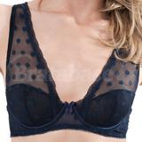 36DD - Mimi Holliday » Dotty Nuit Silk Satin Non Padded Shoulder Bra (AW13-194)