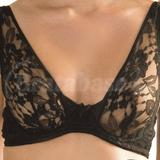 32DD - Mimi Holliday » Angelique Jet Lace & Silk Satin Shoulder Bra (AW12-29)