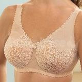 36D - Glamorise » Wonderwire Satin & Lace Firm Support Bra (1045)