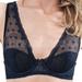 30C - Mimi Holliday » Dotty Nuit Silk Satin Non Padded Shoulder Bra (AW13-194)