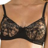 32DD - Mimi Holliday » Angelique Jet Lace & Silk Satin Comfort Bra (AW12-30)