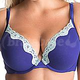 38DDD - Cacique » Lace Trim Cotton Plunge Bra (146891)