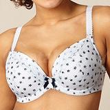 30FF - Gorgeous » Blue Floral D-h Cup Padded Plunge Bra (1500108205)